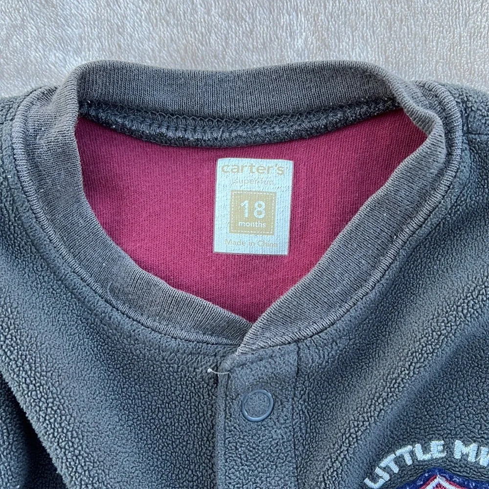 Carter’s Button-Down Fleece Body Suit, Size 18 Months